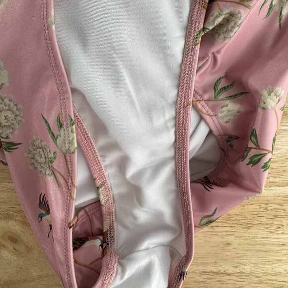 Averie Melina Zip Up One Piece Swimsuit 2XL Tiger Blossom Print Pink SW-2112 - Picture 10 of 10